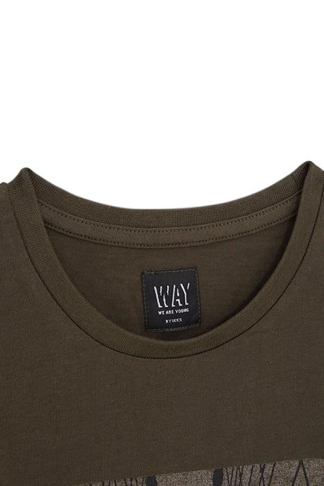 BOYS’ KHAKI SKATEBOARDER BROOKLYN BRIDGE ORGANIC T-SHIRT 3