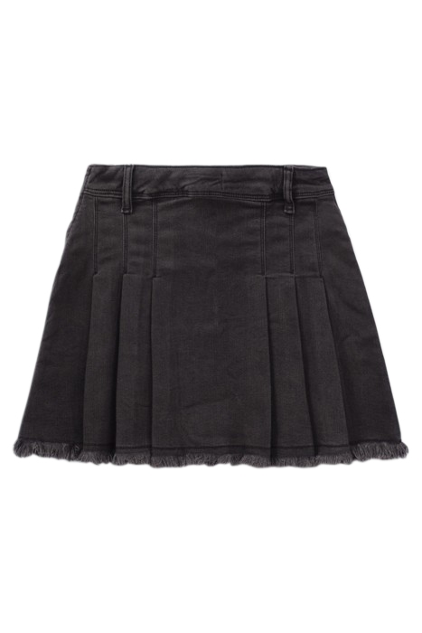 GIRLS’ GREY DENIM PLEATED SHORT SKIRT 2