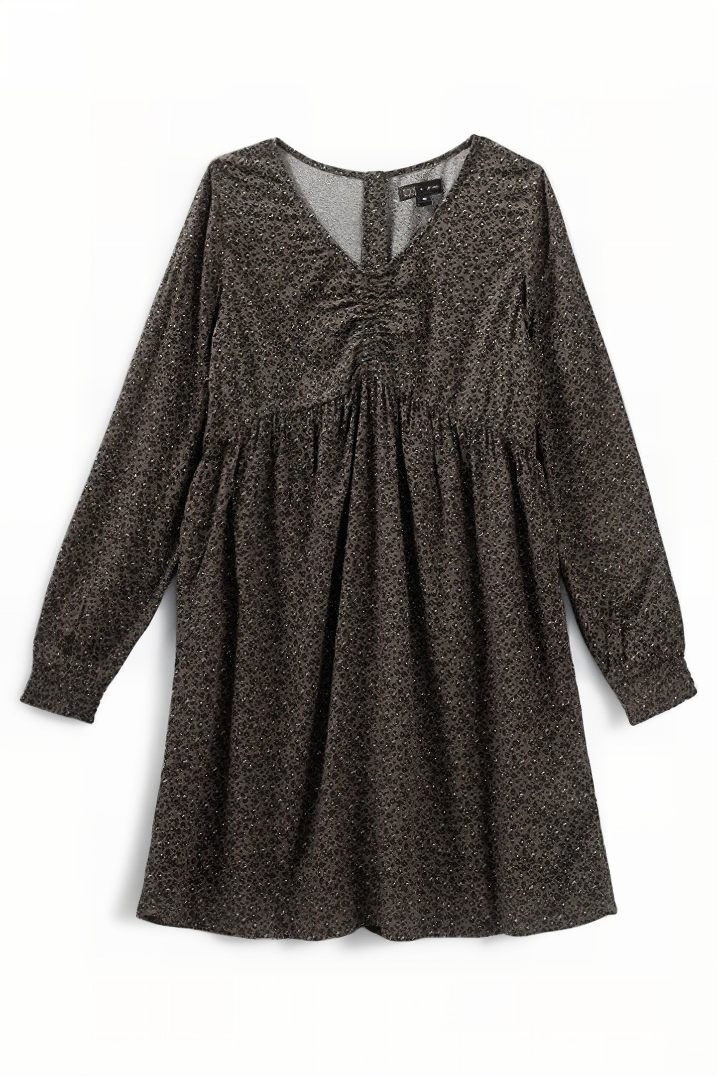 GIRLS’ KHAKI LEOPARD PRINT LENZING™ ECOVERO™ DRESS 1