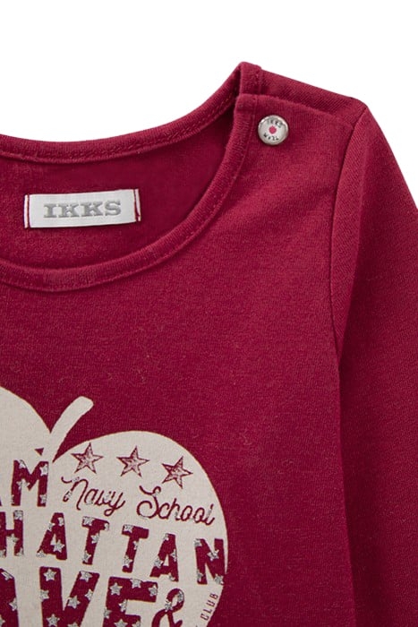 BABY GIRLS’ BURGUNDY HEART-APPLE ORGANIC COTTON T-SHIRT 7