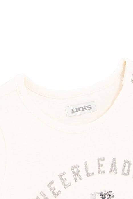 BABY GIRLS’ ECRU T-SHIRT WITH ROLLER SKATE IMAGE 3