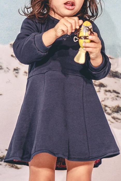 BABY GIRLS’ NAVY/HEART-APPLES REVERSIBLE DRESS 7