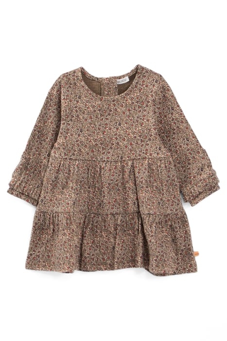 BABY GIRLS’ KHAKI LEOPARD FLORAL PRINT DRESS 1