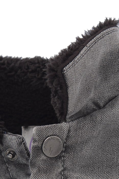 BABY BOYS’ GREY FUR-LINED DENIM JACKET, EMBROIDERED BACK 6