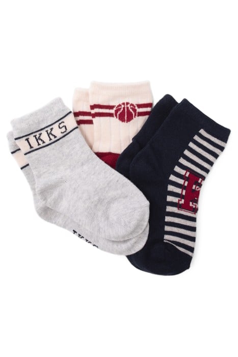 BABY BOYS’ NAVY/GREY/ECRU SOCKS 5