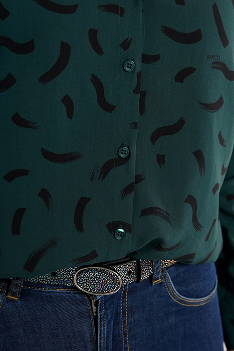IMPERIAL GREEN WAVE PRINT SHIRT 7