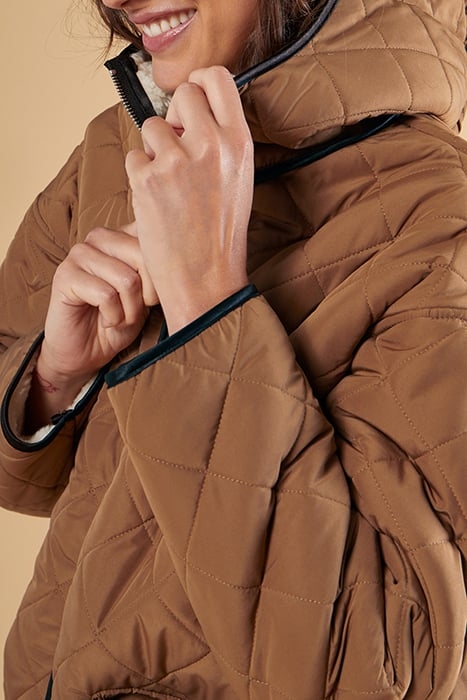 QUILTED TOBACCO/ECRU SHERPA REVERSIBLE PARKA 7
