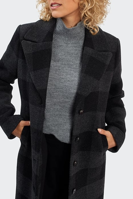 CHARCOAL CHECK LONG COAT 5