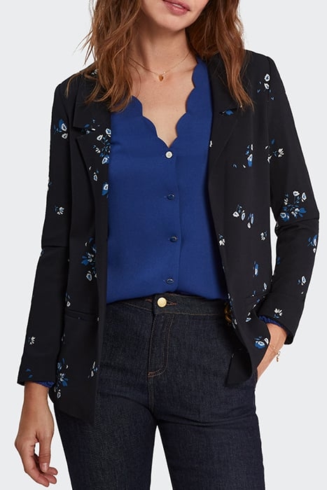 BLACK FLORAL BOUQUET PRINT SUIT JACKET 1