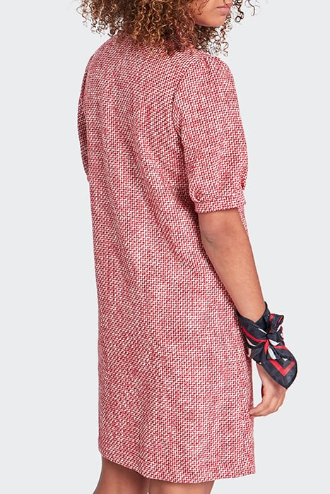 WINTER CRIMSON TWEED-LOOK DRESS 2