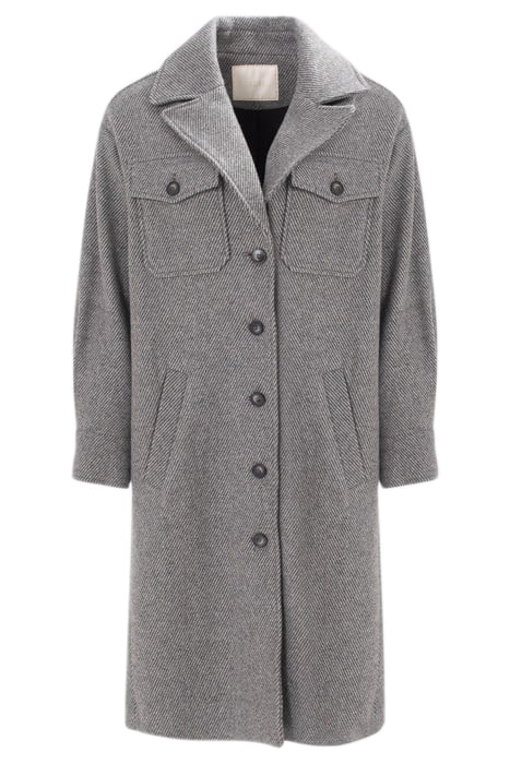 GREY OVERSHIRT-STYLE LONG COAT 4
