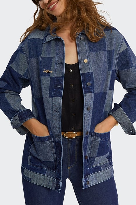 BLUE DENIM PATCHWORK-STYLE JACKET 5