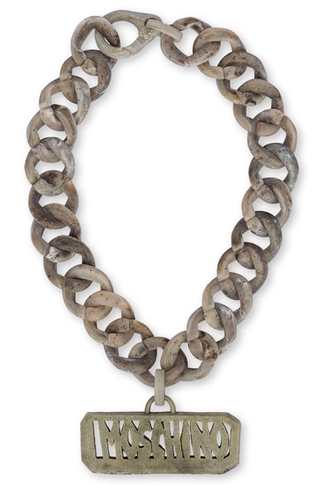 NECKLACE WITH MOSCHINO X THE FLINTSTONES™ LOGO GREY 1