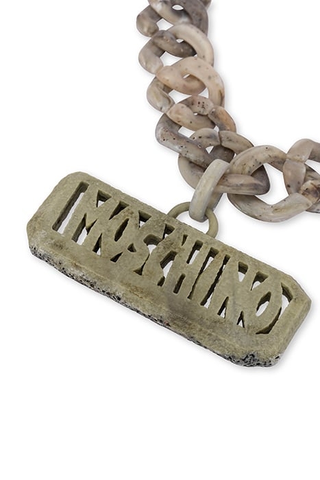 NECKLACE WITH MOSCHINO X THE FLINTSTONES™ LOGO GREY 3