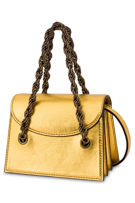 PADLOCK MINI BAG IN LAMINATED NAPPA GOLD 4