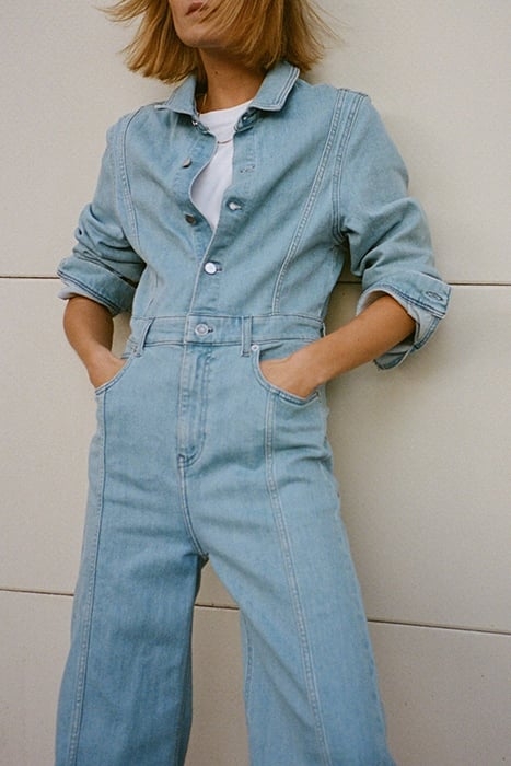 LAUREN DENIM JUMPSUIT S/S - STONE WASHED 3