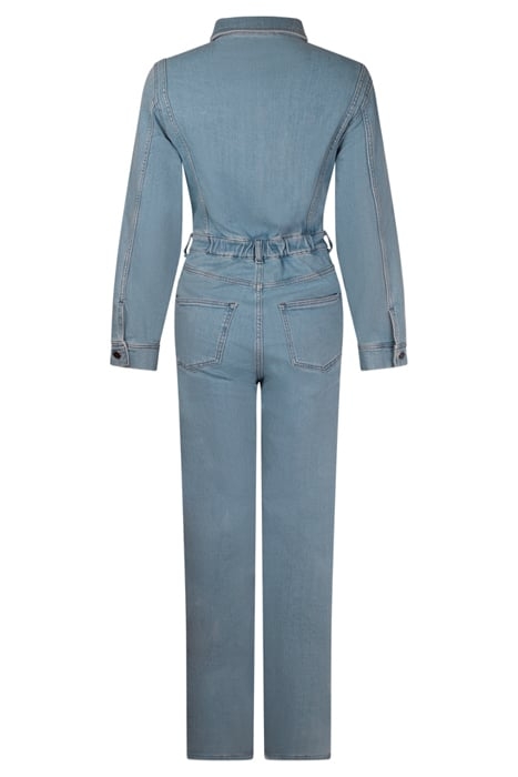 LAUREN DENIM JUMPSUIT S/S - STONE WASHED 2