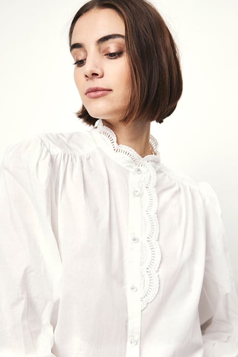 RHEA SCULPED LACE BLOUSE MILK WHITE 5