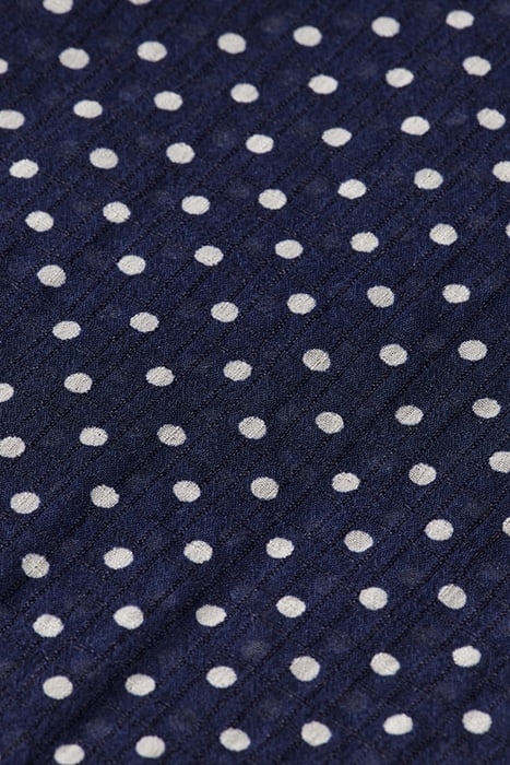 V-NECK TOP WITH ELASTIC WAIST POLKA NAVY BLUE 7