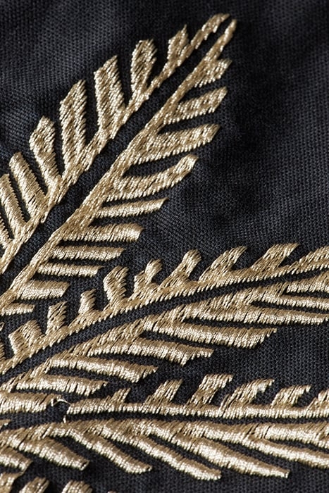 EMBROIDERED COTTON/LINEN CANVA BLACK 3