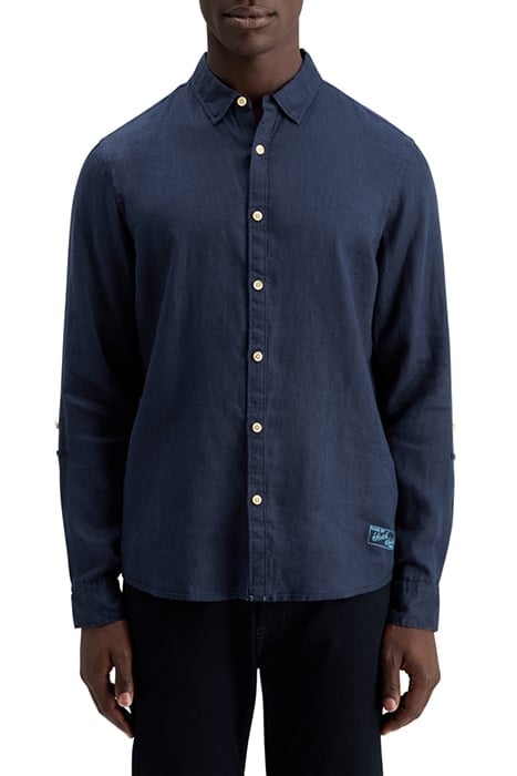 LINEN SHIRT WITH ROLL-UP NAVY 1