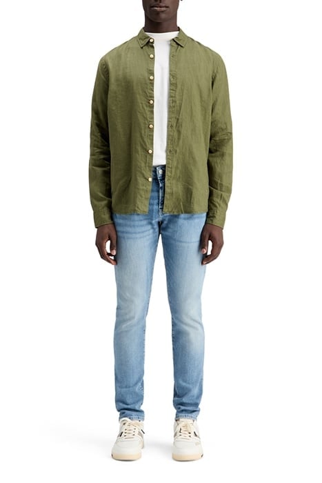 LINEN SHIRT WITH ROLL-UP ARMY 3