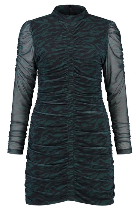 ZEBRA MESH DRESS PINE GREEN 1