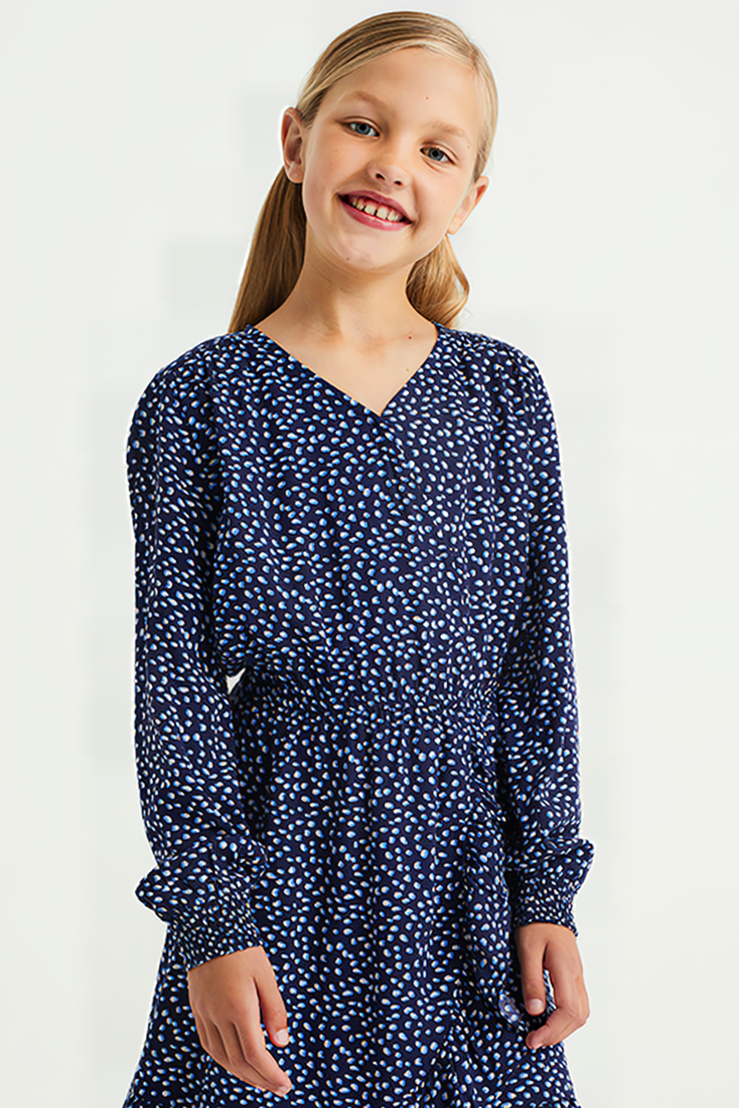 DRESS MID LENGTH BLUE 4