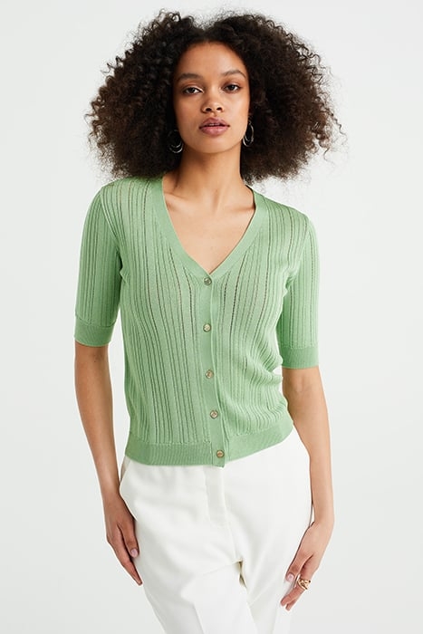 KNITTED CARDIGAN LIGHT GREEN 1