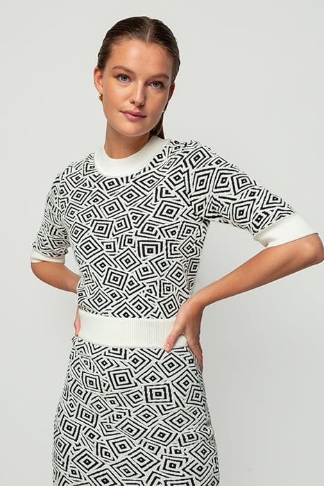 STRUCTURE SKIRT BLACK/ECRU 5