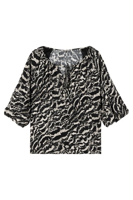 PUFF SLEEVE TOP GREY / BLACK 4