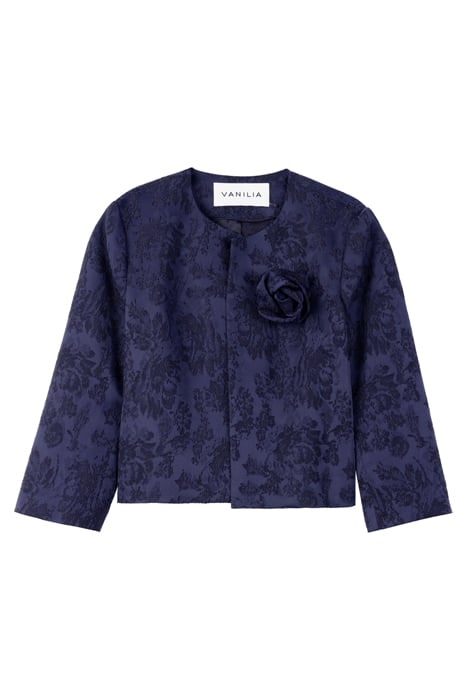 JACQUARD JACKET CROPPED DARK SAPPHIRE / BLACK 4