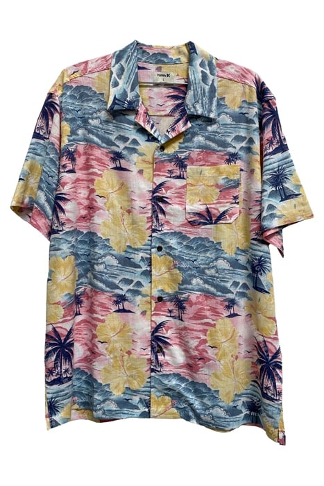 LINEN RINCON CAMP SHORT SLEEVE TRUE ROSE 1