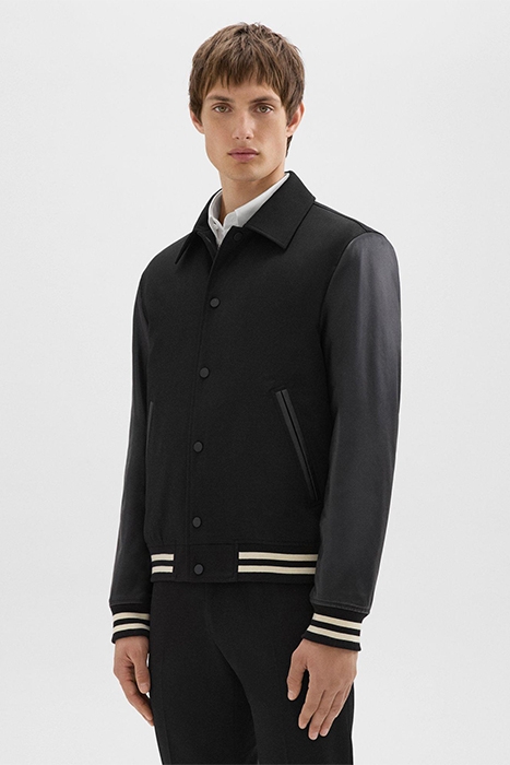 VARSITY JACKET IN TEXTURED GABARDINE BLACK 1