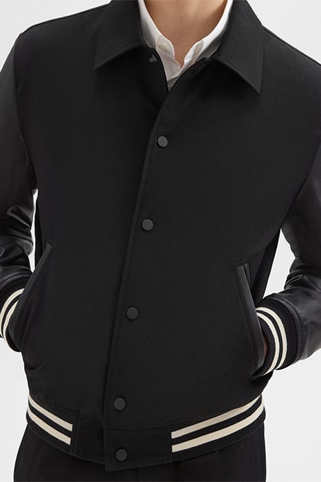 VARSITY JACKET IN TEXTURED GABARDINE BLACK 3