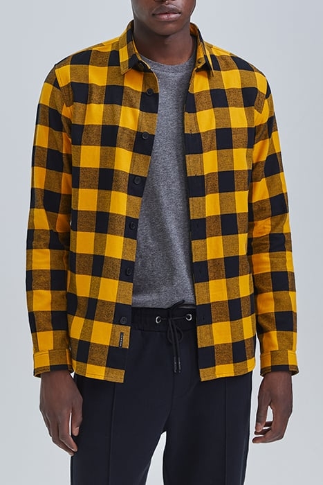 YELLOW CHECKED MOTIF REGULAR SHIRT YELLOW 1