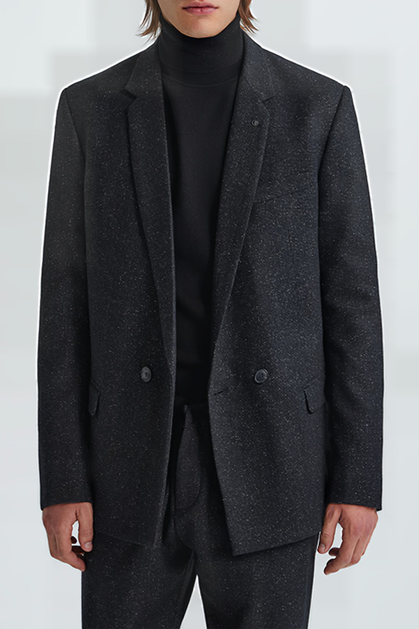 GREY PURE EDITION DOUBLE-BREASTED SUIT JACKET ANTHRACITE 1