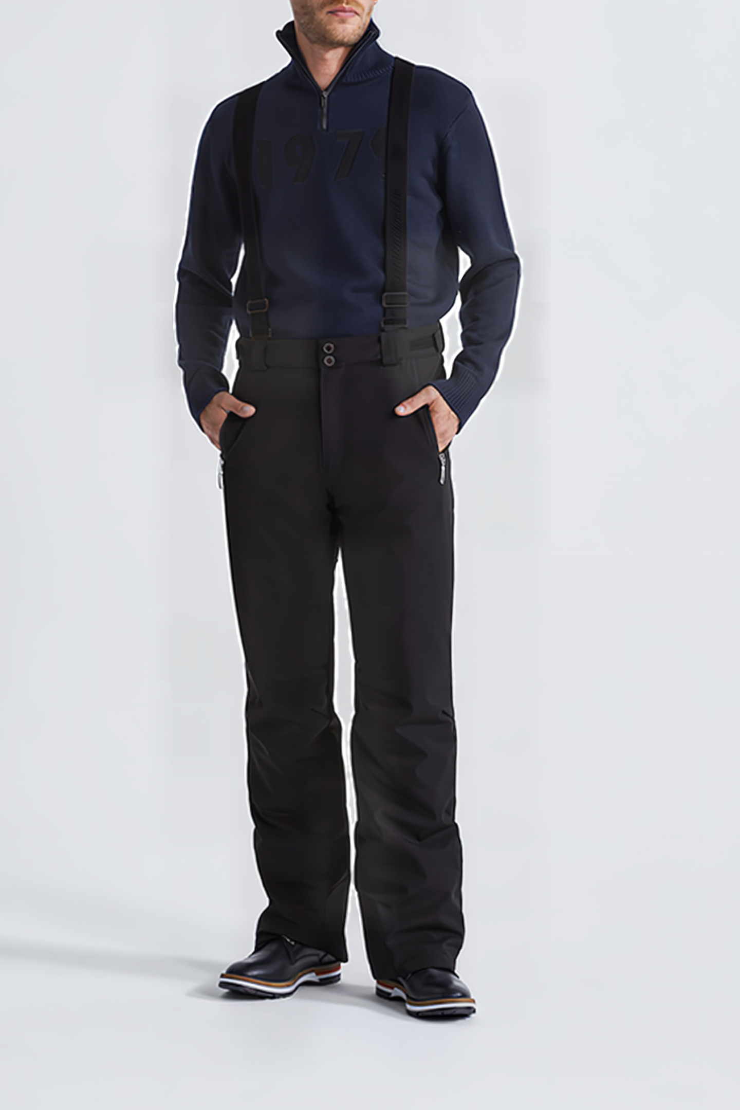 BLACK IKKS X DUVILLARD SKI TROUSERS & BRACES BLACK 1