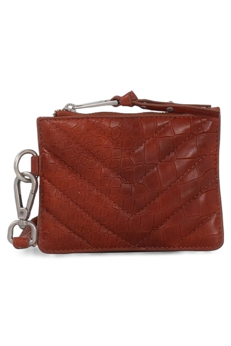 ORANGE CROC-EMBOSSED 1440 BANKER CARD HOLDER ORANGE 2