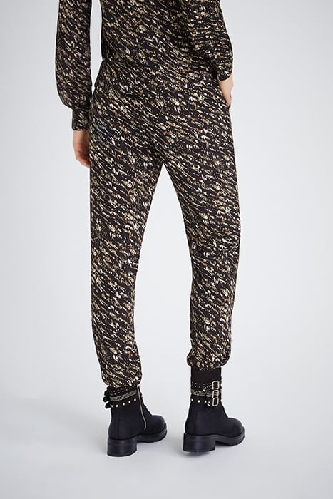 BLACK FUSAIN PRINT FLOWING TROUSERS BLACK 2