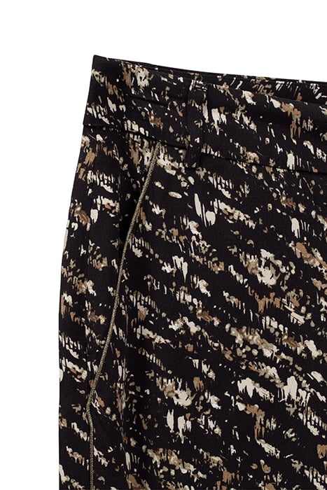 BLACK FUSAIN PRINT FLOWING TROUSERS BLACK 6