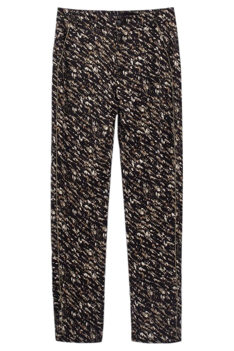 BLACK FUSAIN PRINT FLOWING TROUSERS BLACK 4