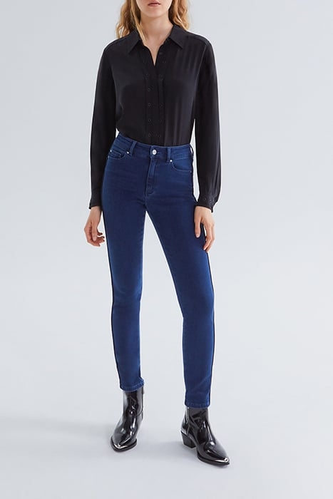BLUE COSY FLEECE 7/8 SLIM JEANS BLUE 2