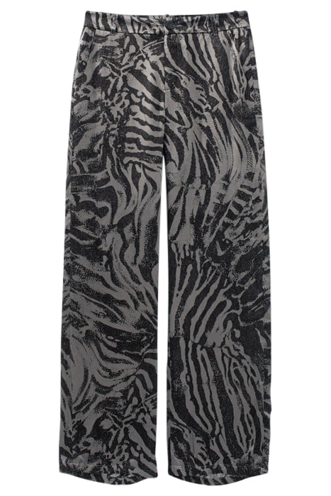 PURE EDITION- GREY WIDE-LEG ZEBRA PRINT TROUSERS GREY 5