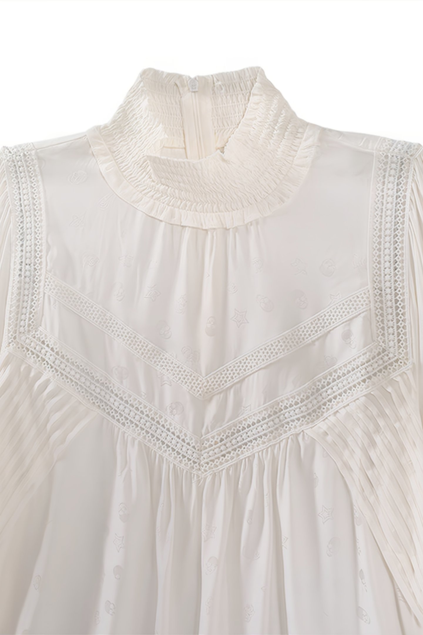 ECRU ROCK MOTIF JACQUARD BLOUSE OFF-WHITE 7