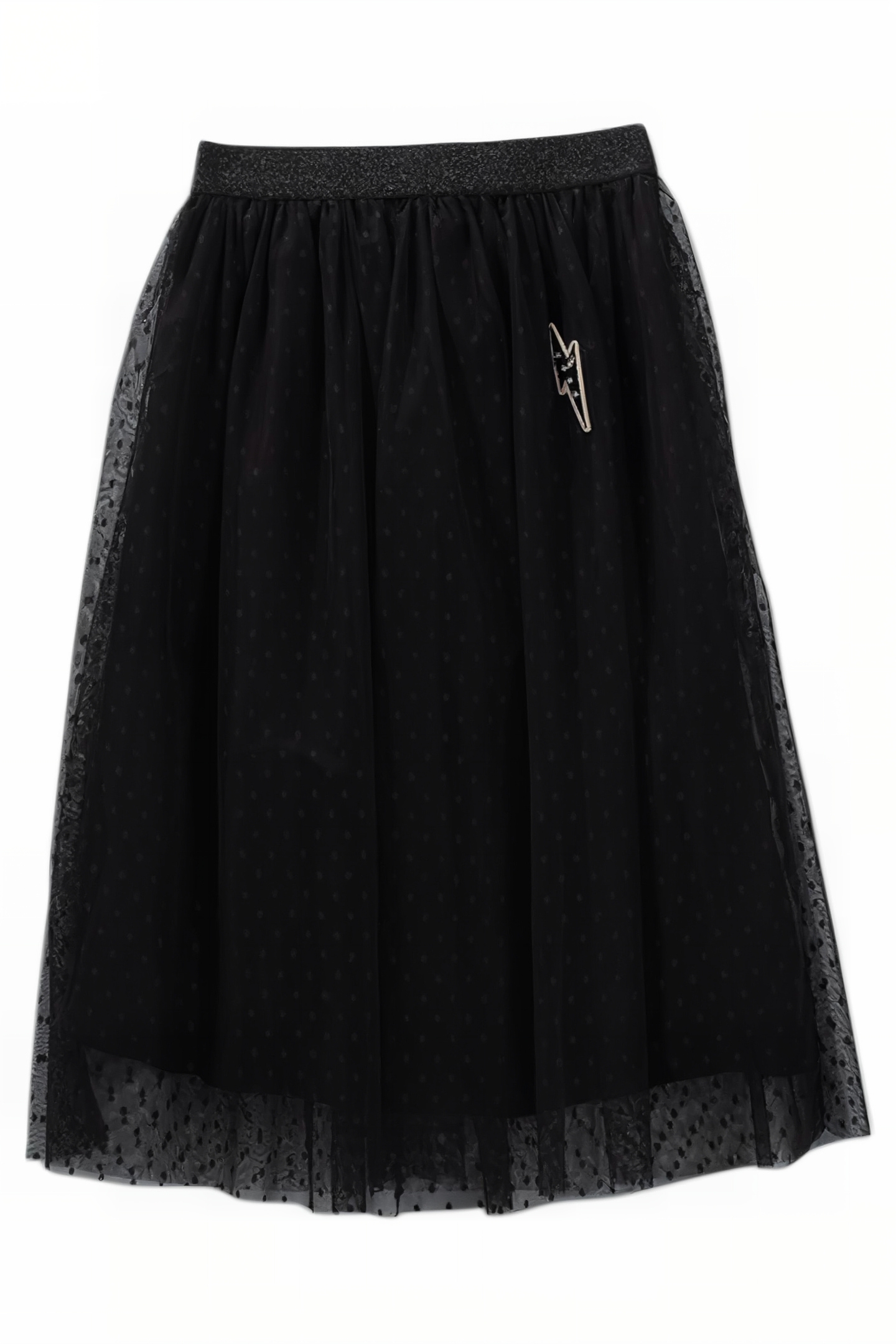GIRLS’ BLACK DOTTED SWISS TULLE MIDI SKIRT BLACK 1