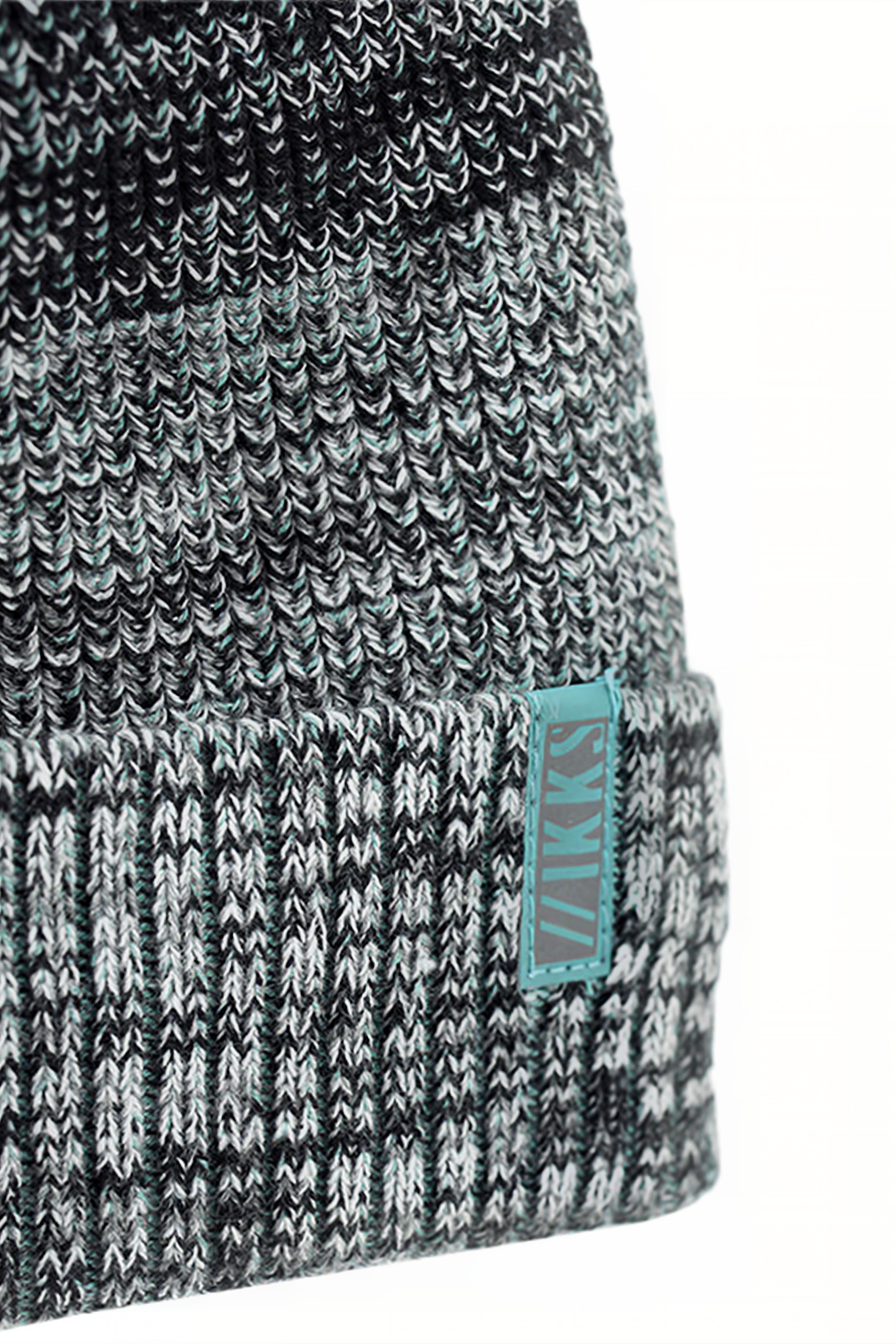 BOYS’ GREEN MARL STRIPED FUR-LINED BEANIE GREEN 3