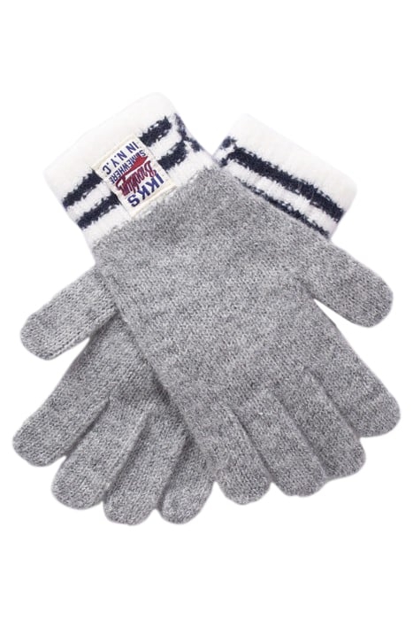 BOYS’ GREY STRIPED RIBBED KNIT GLOVES GREY 3