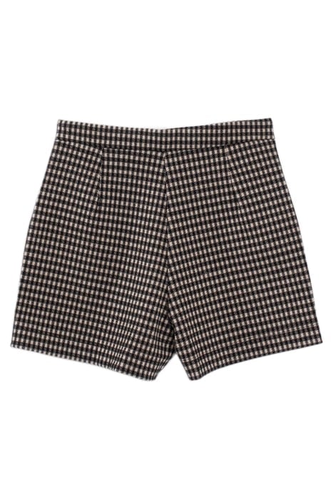 GIRLS’ BLACK AND BEIGE HOUNDSTOOTH MOTIF SHORTS BLACK 2