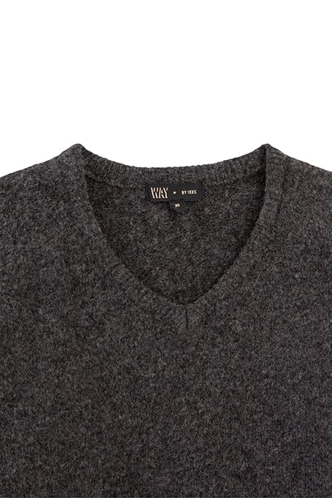 GIRLS’ GREY KNIT DRESS WITH CHEVRON EMBROIDERY GREY 3